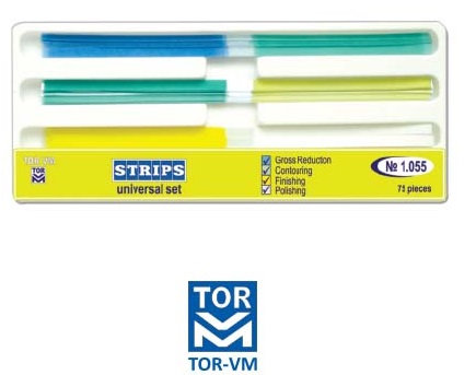 کیت دیسک پرداخت بین دندانی و نوار پرداخت تور وی ام Tor VM Finishing & Polishing Kit شامل 48 عدد دیسک با قطر 14 میلی متردر 4 رنگ