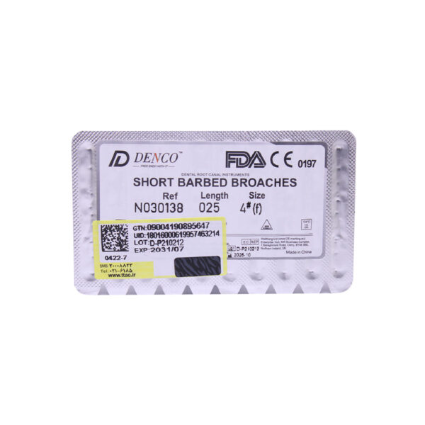 باربروچ طول 25 برند Denco ، خرید باربروچ با کمترین هزینه Barbed Broaches ، خرید باربروچ برند دنکو ، خرید و قیمت باربروچ طول 25 ، تهران دنت