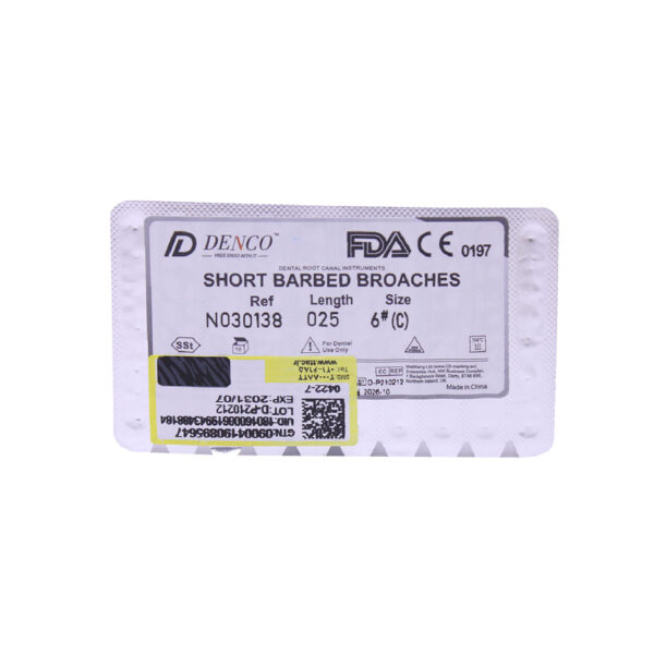 باربروچ طول 25 برند Denco ، خرید باربروچ با کمترین هزینه Barbed Broaches ، خرید باربروچ برند دنکو ، خرید و قیمت باربروچ طول 25 ، تهران دنت