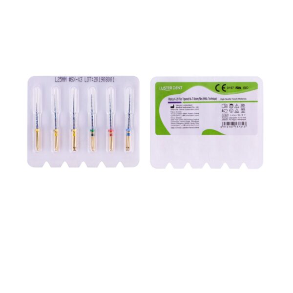 فایل روتاری Lusterdent - Plincy X-20 Plus Tapered - تجهیزات دندانپزشکی تهران دنت - فایل روتاری 25 میل 6 عددی - فایل روتاری برند لاستردنت