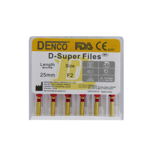 فایل روتاری طلایی شش عددی Denco Gold Rotary File - خرید فایل روتاری طلایی برند دنکو - تجهیزات دندانپزشکی تهران دنت - دندانت - دندال