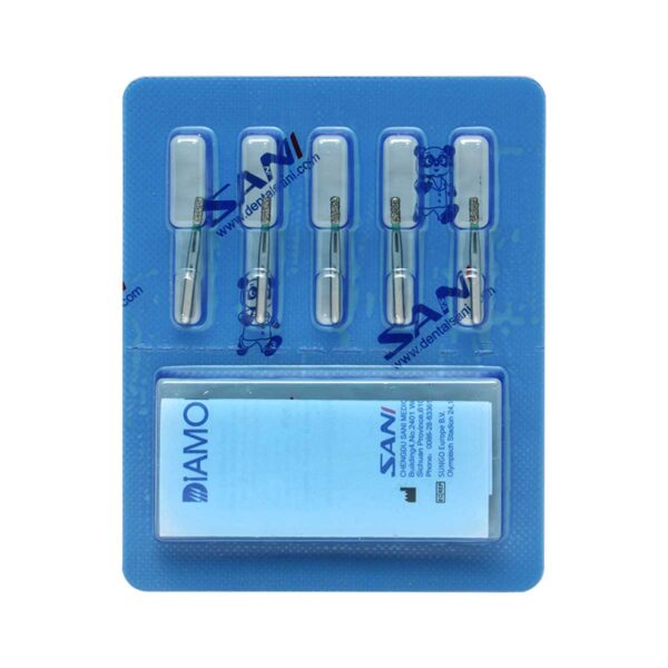 فرز الماسی مدل استوانه ای ته صاف توربین 5 عددی - خرید و قیمت اندودانتیکس - Dental Diamond Burs Flat End Cylinder 835 - تجهیزات دندانپزشکی