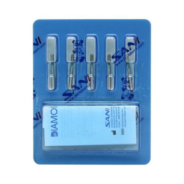 فرز الماسی مدل استوانه ای ته صاف توربین 5 عددی - خرید و قیمت اندودانتیکس - Dental Diamond Burs Flat End Cylinder 835 - تجهیزات دندانپزشکی