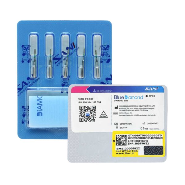فرز الماسی مدل استوانه ای ته صاف توربین 5 عددی - خرید و قیمت اندودانتیکس - Dental Diamond Burs Flat End Cylinder 835 - تجهیزات دندانپزشکی
