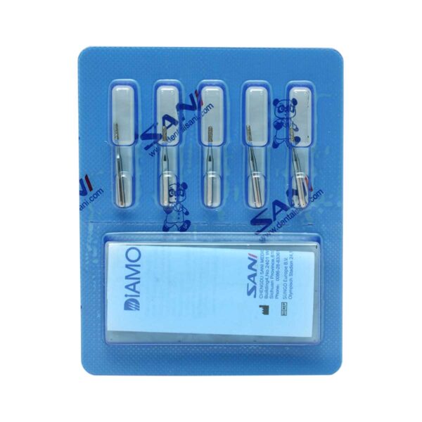 فرز الماسی مدل استوانه ای ته صاف توربین 5 عددی - خرید و قیمت اندودانتیکس - Dental Diamond Burs Flat End Cylinder 835 - تجهیزات دندانپزشکی