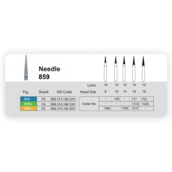 فرز الماسی مدل سوزنی توربین 5 عددی Sani ?- فرز مخصوص توربین -Needle 859-دندانت