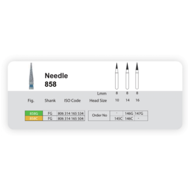 فرز الماسی مدل سوزنی توربین 5 عددی Sani ?- فرز مخصوص توربین -Needle 858-دندانت