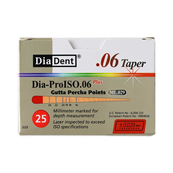 کن گوتا پرکا مدرج تیپر 6% Dia Dent - خرید کن گوتا پرکا مدرج تیپر 6 درصد دیادنت - فروشگاه تجهیزات دندانپزشکی تهران دنت - قیمت کن گوتا پرکا