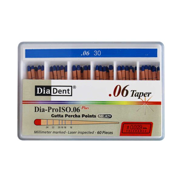 کن گوتا پرکا مدرج تیپر 6% Dia Dent - خرید کن گوتا پرکا مدرج تیپر 6 درصد دیادنت - فروشگاه تجهیزات دندانپزشکی تهران دنت - قیمت کن گوتا پرکا