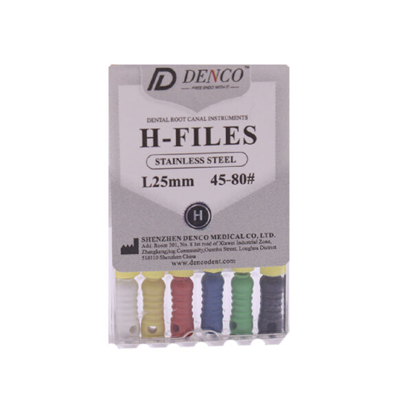 خرید H فایل طول 25 Denco - خرید و قیمت H فایل - فروش انواع H فایل دندانپزشکی - خرید انواع فایل دستی - خرید تجهیزات دندانپزشکی تهران دنت
