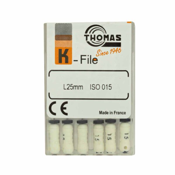 خرید و قیمت K فایل طول 25 Thomas - فایل دستی THOMAS - فروش لوازم مطب دندانپزشکی - تهران دنت - وسایل دندانپزشکی - K فایل طول 25 برند توماس