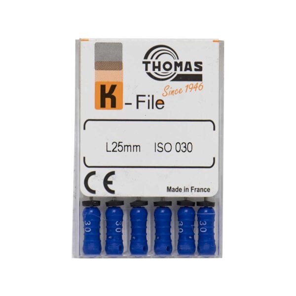 خرید و قیمت K فایل طول 25 Thomas - فایل دستی THOMAS - فروش لوازم مطب دندانپزشکی - تهران دنت - وسایل دندانپزشکی - K فایل طول 25 برند توماس