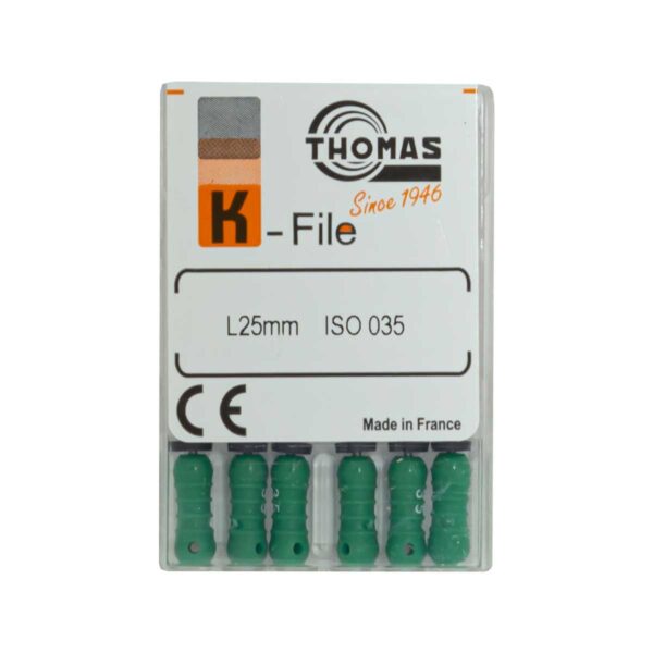 خرید و قیمت K فایل طول 25 Thomas - فایل دستی THOMAS - فروش لوازم مطب دندانپزشکی - تهران دنت - وسایل دندانپزشکی - K فایل طول 25 برند توماس