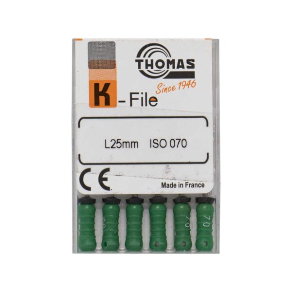خرید و قیمت K فایل طول 25 Thomas - فایل دستی THOMAS - فروش لوازم مطب دندانپزشکی - تهران دنت - وسایل دندانپزشکی - K فایل طول 25 برند توماس