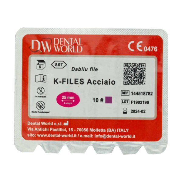 K فایل طول 25 Dental World - خرید K فایل طول 25 با بالاترین کیفیت - فروشگاه تجهیزات دندانپزشکی - فروشگاه دندانپزشکی آنلاین تهران دنت - دندال