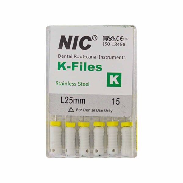 قیمت و خرید K فایل طول 25 Nik - فایل دستی K طول 25 - فروشگاه تجهیزات دندانپزشکی - تجهیزات دندانپزشکی تهران دنت - فروش انواع فایل دستی