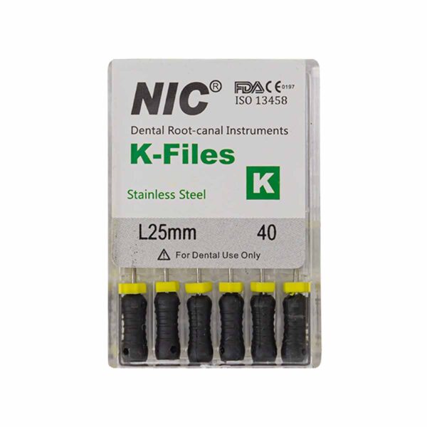 قیمت و خرید K فایل طول 25 برند NIC - فایل دستی K طول 25 - فروشگاه تجهیزات دندانپزشکی - تجهیزات دندانپزشکی تهران دنت - فروش انواع فایل دستی دندانپزشکی