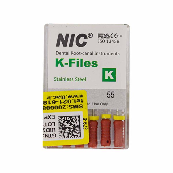 قیمت و خرید K فایل طول 25 Nik - فایل دستی K طول 25 - فروشگاه تجهیزات دندانپزشکی - تجهیزات دندانپزشکی تهران دنت - فروش انواع فایل دستی