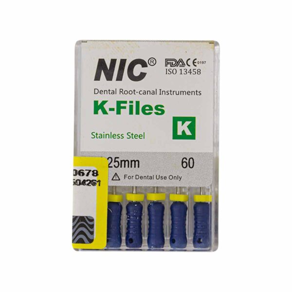 قیمت و خرید K فایل طول 25 Nik - فایل دستی K طول 25 - فروشگاه تجهیزات دندانپزشکی - تجهیزات دندانپزشکی تهران دنت - فروش انواع فایل دستی