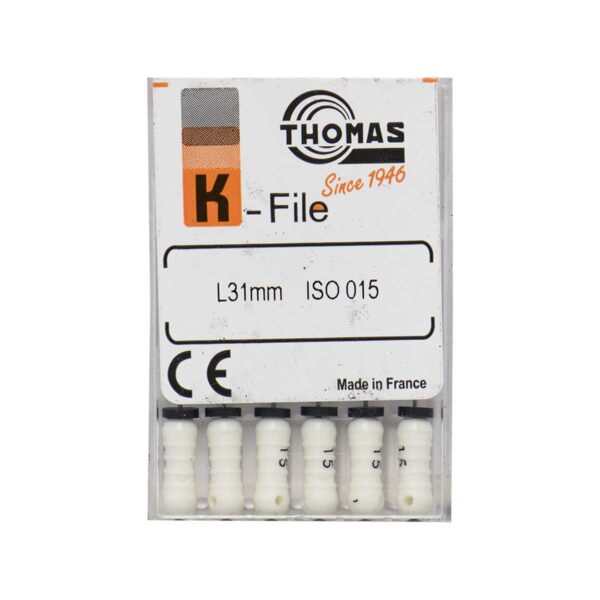 K فایل طول 31 Thomas - فایل دستی K طول 25 و 31 THOMAS - فروش لوازم مطب دندانپزشکی - خرید تجهیزات دندانپزشکی تهران دنت - دندانت - دندال