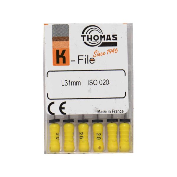 K فایل طول 31 Thomas - فایل دستی K طول 25 و 31 THOMAS - فروش لوازم مطب دندانپزشکی - خرید تجهیزات دندانپزشکی تهران دنت - دندانت - دندال