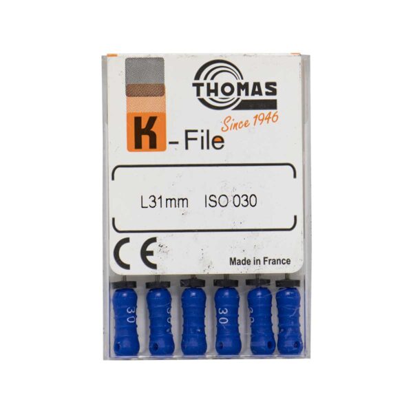 K فایل طول 31 Thomas - فایل دستی K طول 25 و 31 THOMAS - فروش لوازم مطب دندانپزشکی - خرید تجهیزات دندانپزشکی تهران دنت - دندانت - دندال